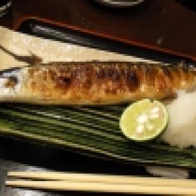 サンマ塩焼きとカボス サンマ塩焼きとカボス